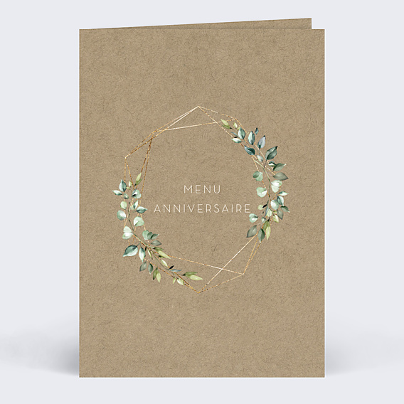Menu Anniversaire Kraft Simple