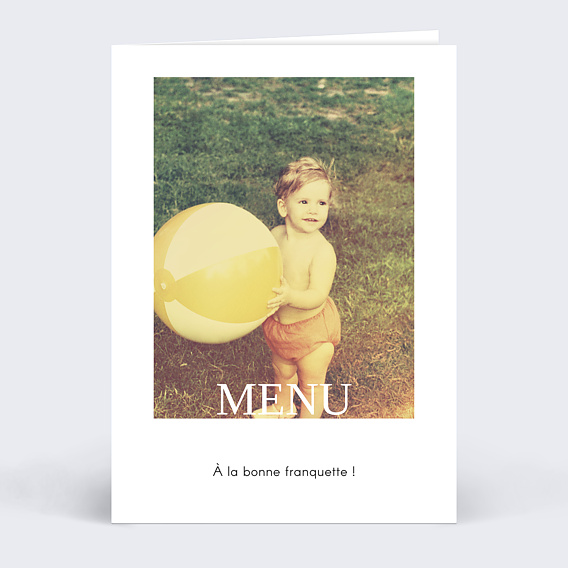 Menu anniversaire Typographie Cadre