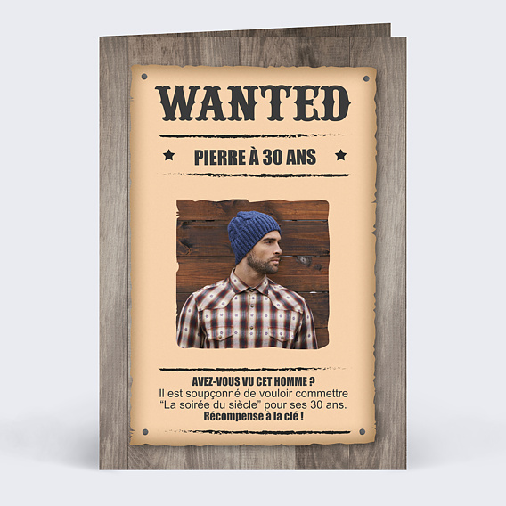 Menu anniversaire Wanted