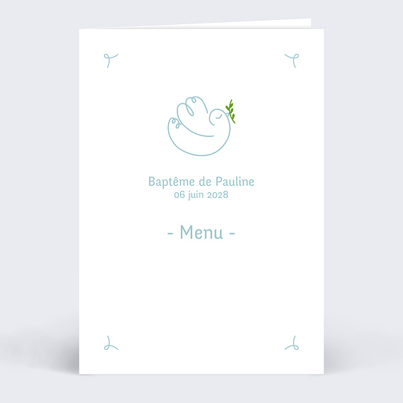 Menu baptême Colombe