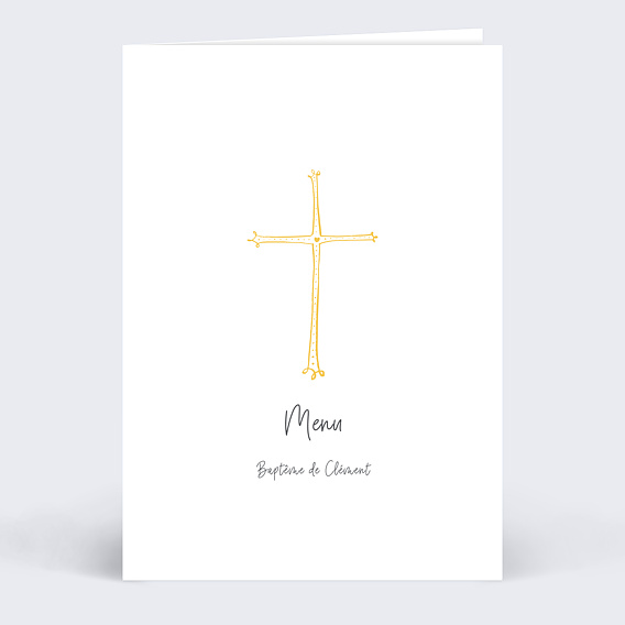 Menu baptême Croix d'or