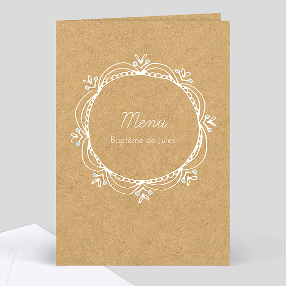 Menu Bapteme Personnalisable Popcarte Menu Bapteme Personnalisable Popcarte