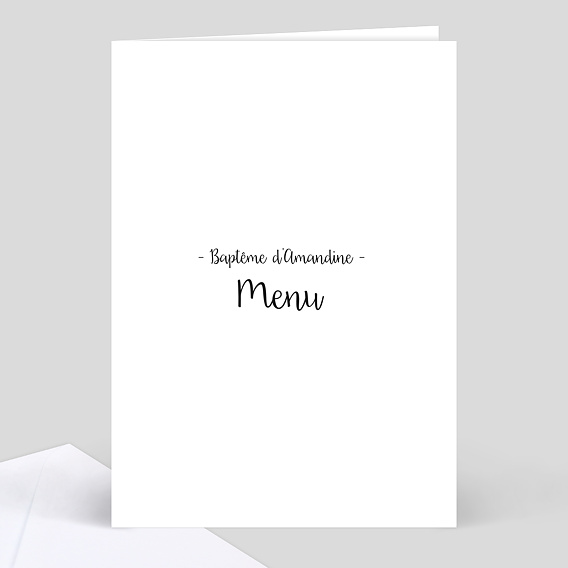 Menu de Baptême Jolies Lettres