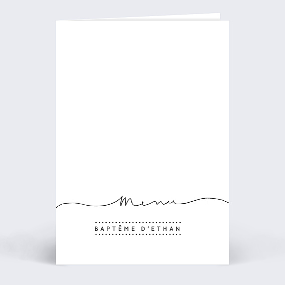 Menu baptême Lettres chic