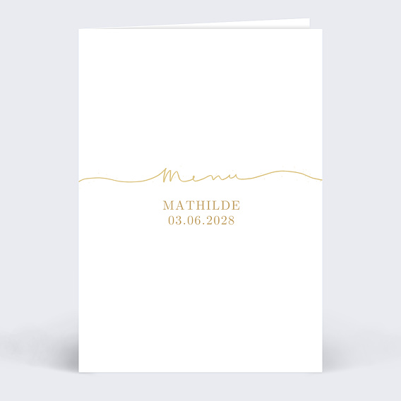 Menu de baptême Lettres manuscrites