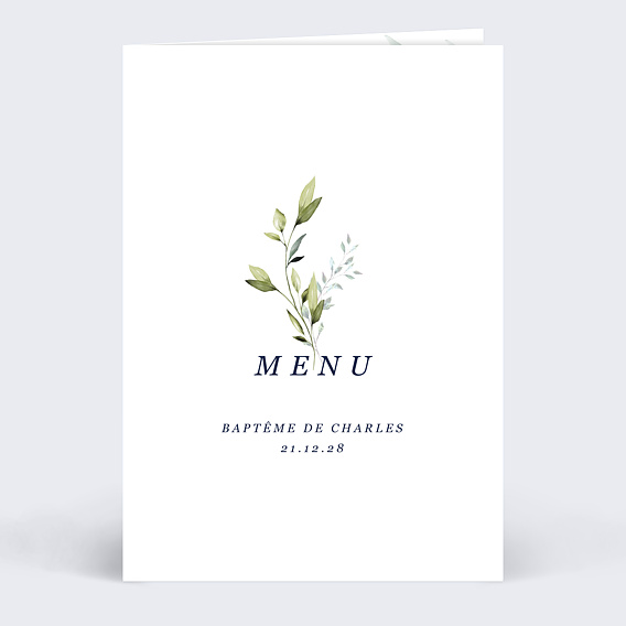 Menu baptême Lettrine