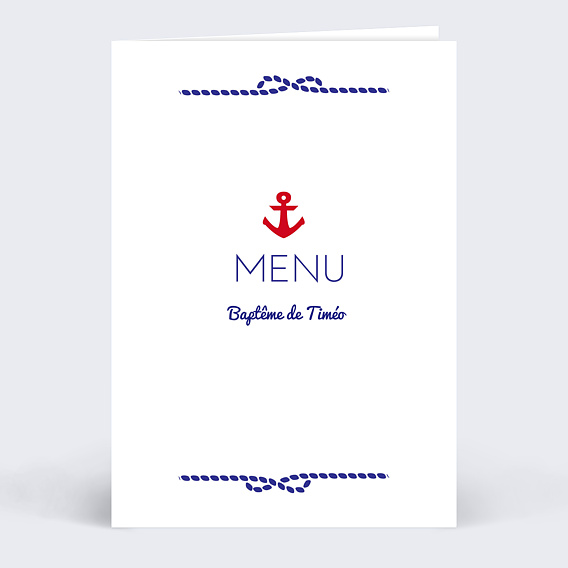 Menu baptême Marin