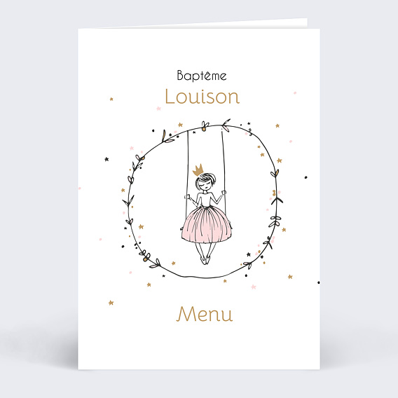 Menu baptême Princesse balançoire