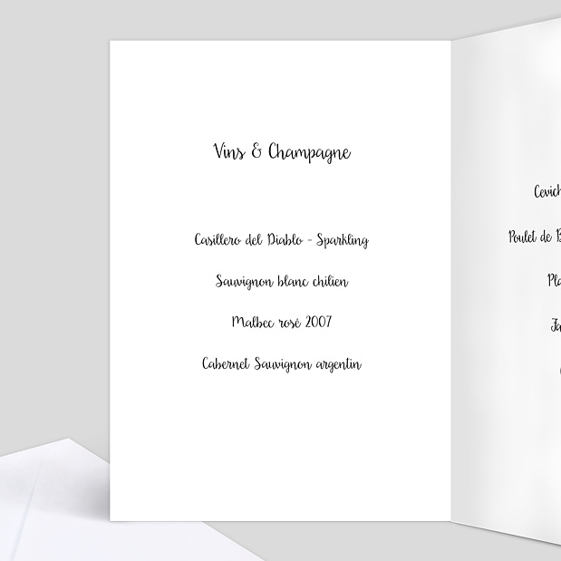 Menu de Baptême Jolies Lettres Intérieur Gauche