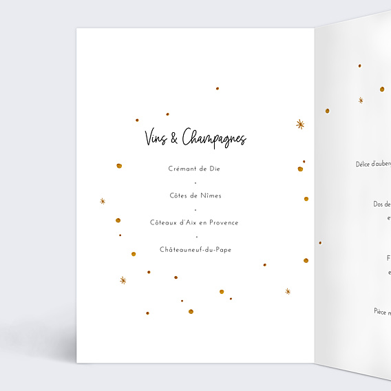 Menu Baptême Golden Dots