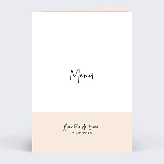 Menu Baptême Bandeau