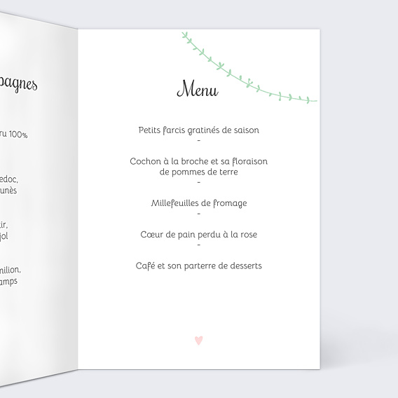 Menu Baptême Promenade champêtre