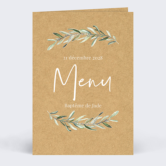 Menu Baptême Lauriers