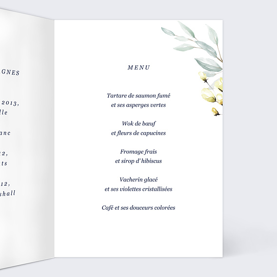 Menu Baptême Lettrine