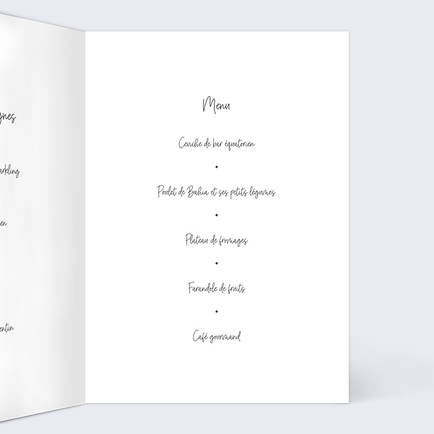 Menu de baptême Croix d'or Intérieur Droit