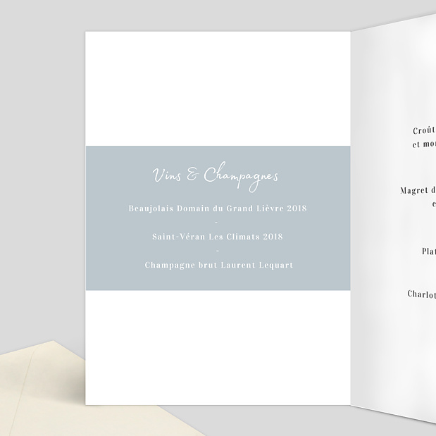 Menu de Baptême Charme Classique Intérieur Gauche