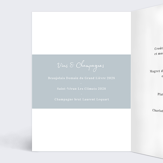 Menu Baptême Charme Classique