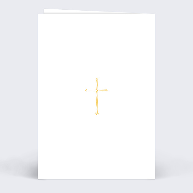 Menu de baptême Croix d'or Verso