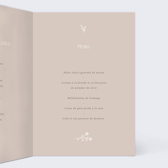 Menu Baptême Colombe au Crayon