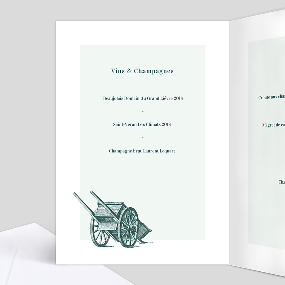 Menu baptême Badinage Intérieur Gauche