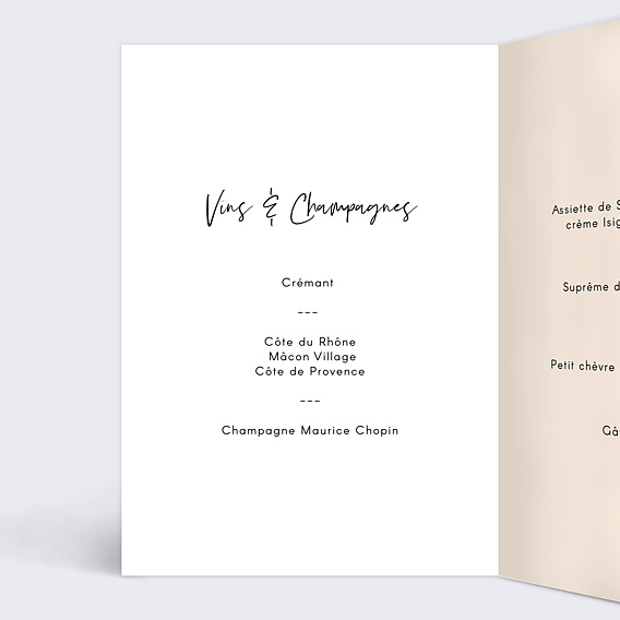 Menu baptême Bandeau Intérieur Gauche