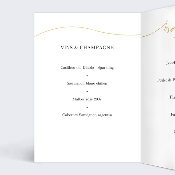 Menu baptême Lettres manuscrites Intérieur Gauche