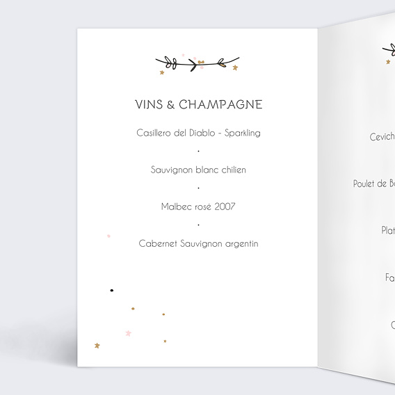 Menu baptême Princesse balançoire Intérieur Gauche