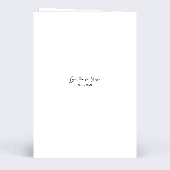 Menu baptême Bandeau Verso