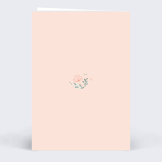 Menu baptême Couronne de fleurs Verso