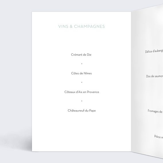 Menu Baptême Gold Dots