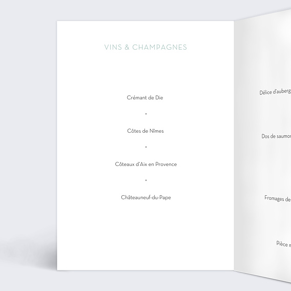 Menu baptême Gold Dots Intérieur Gauche