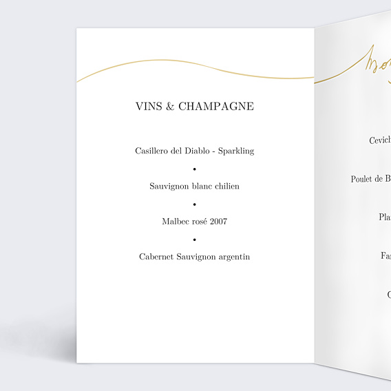 Menu Baptême Lettres manuscrites