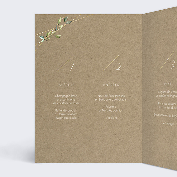 Menu Baptême Nature Kraft