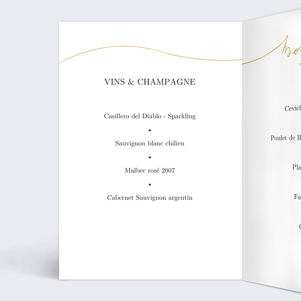 Menu de baptême Lettres manuscrites Intérieur Gauche