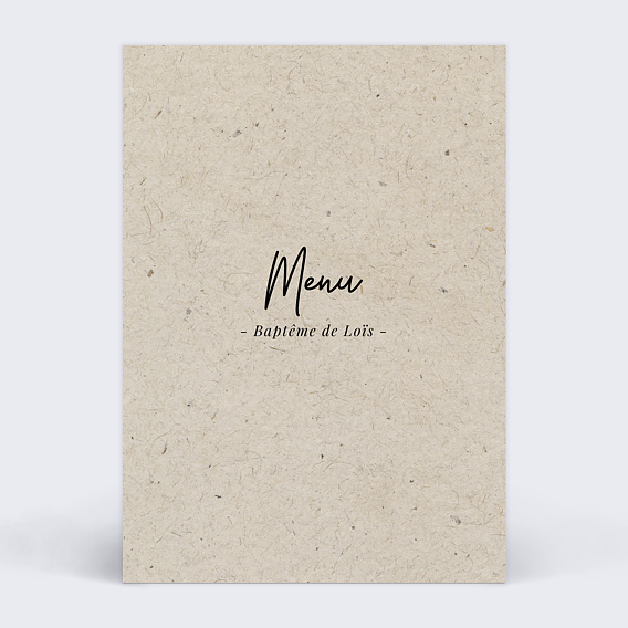 Menu baptême Esprit Chiné Recto