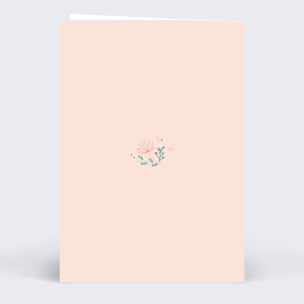 Menu de baptême Couronne de fleurs Verso