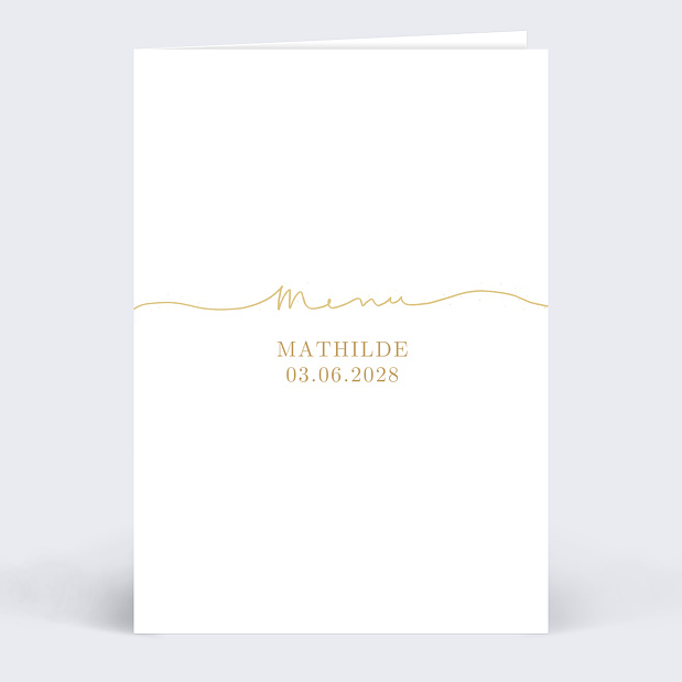 Menu de baptême Lettres manuscrites