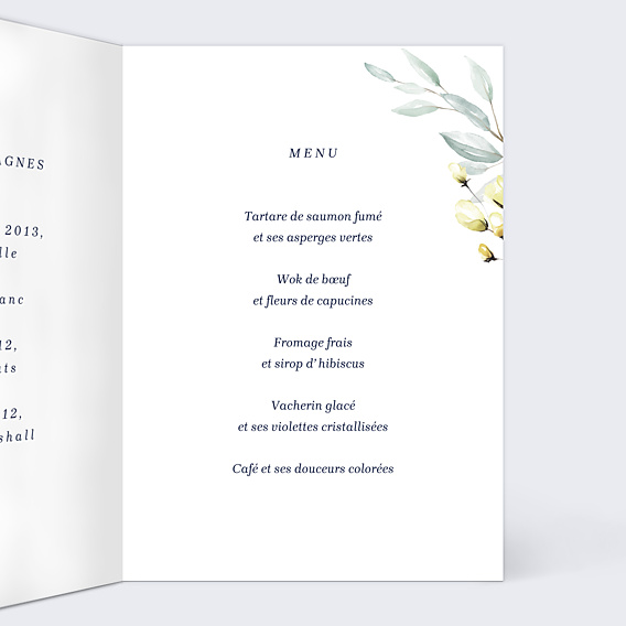 Menu Baptême Lettrine
