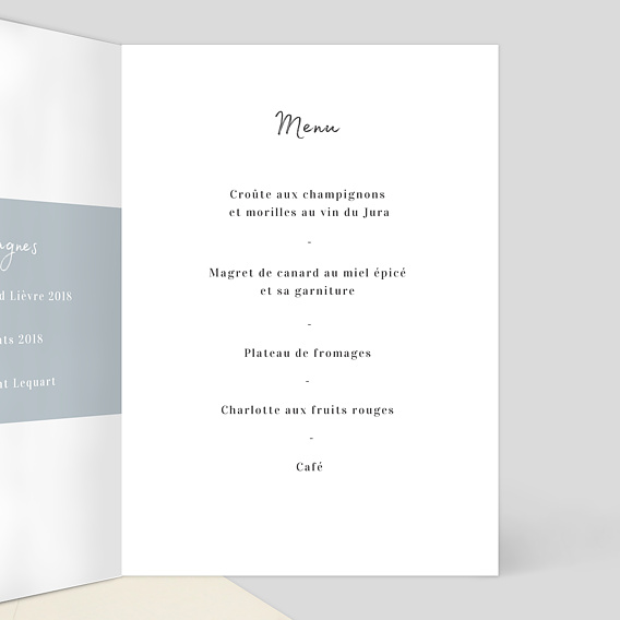 Menu baptême Charme Classique Intérieur Droit