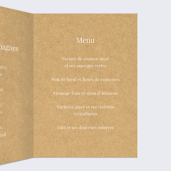 Menu Baptême Lauriers