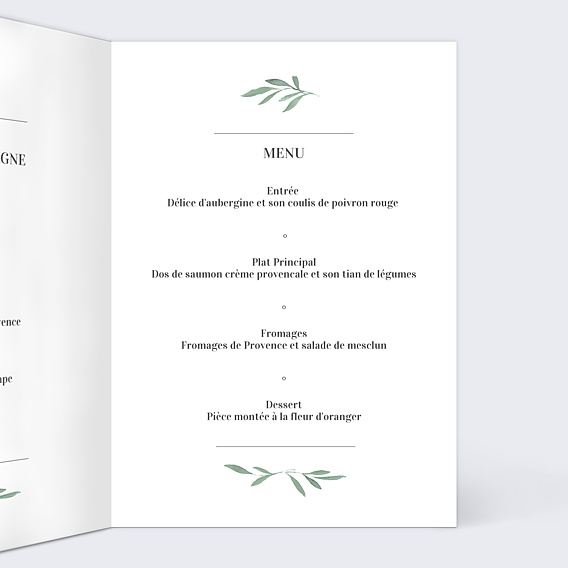 Menu Baptême Couronne Verdoyante