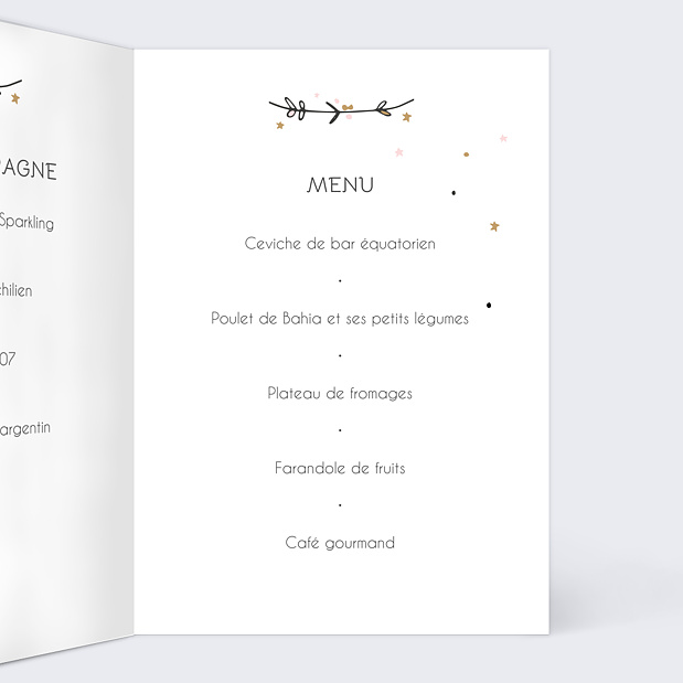 Menu de baptême Princesse balançoire Intérieur Droit
