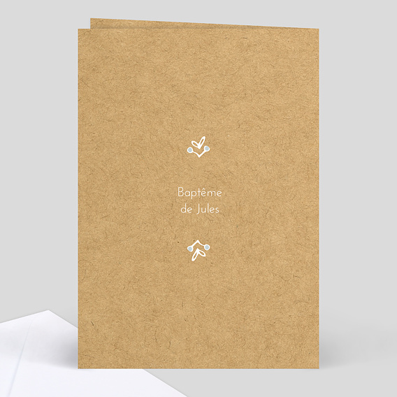 Menu baptême Dentelle kraft Verso