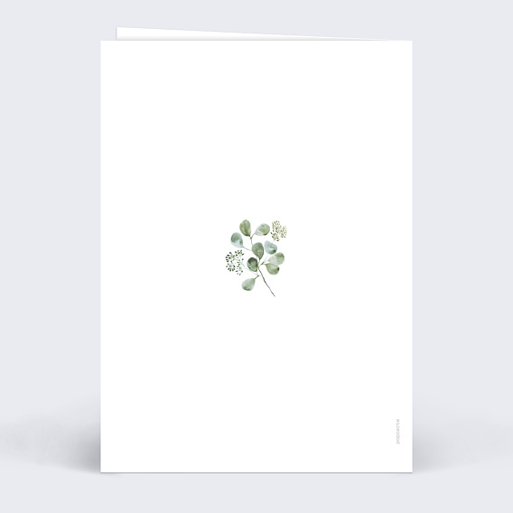 Menu baptême Couronne Ocre Eucalyptus Verso