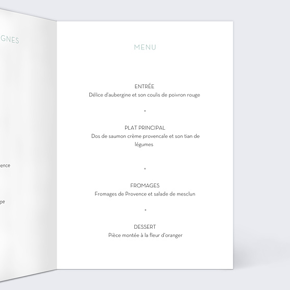 Menu Baptême Gold Dots