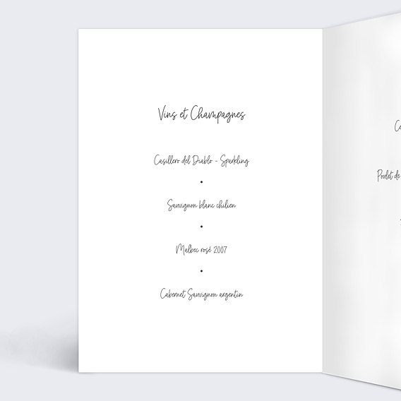 Menu baptême Croix d'or Intérieur Gauche