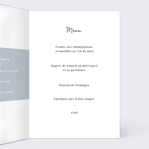 Menu Baptême Charme Classique