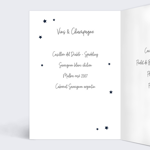 Menu de Baptême Étoiles Marines Intérieur Gauche