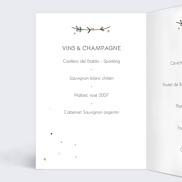 Menu de baptême Princesse balançoire Intérieur Gauche
