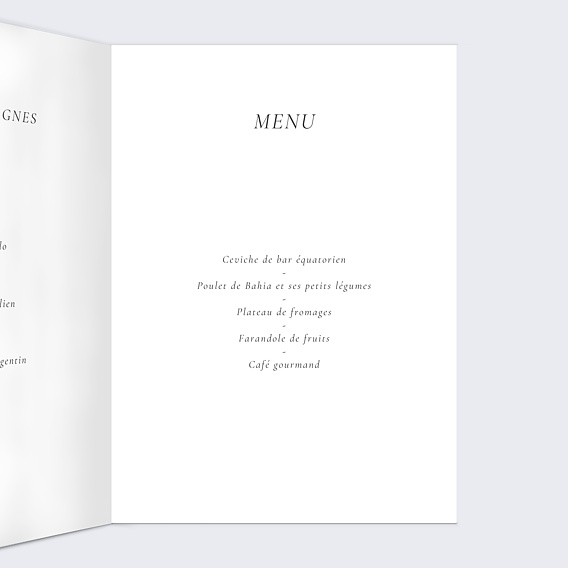 Menu baptême Couronne Ocre Eucalyptus Intérieur Droit